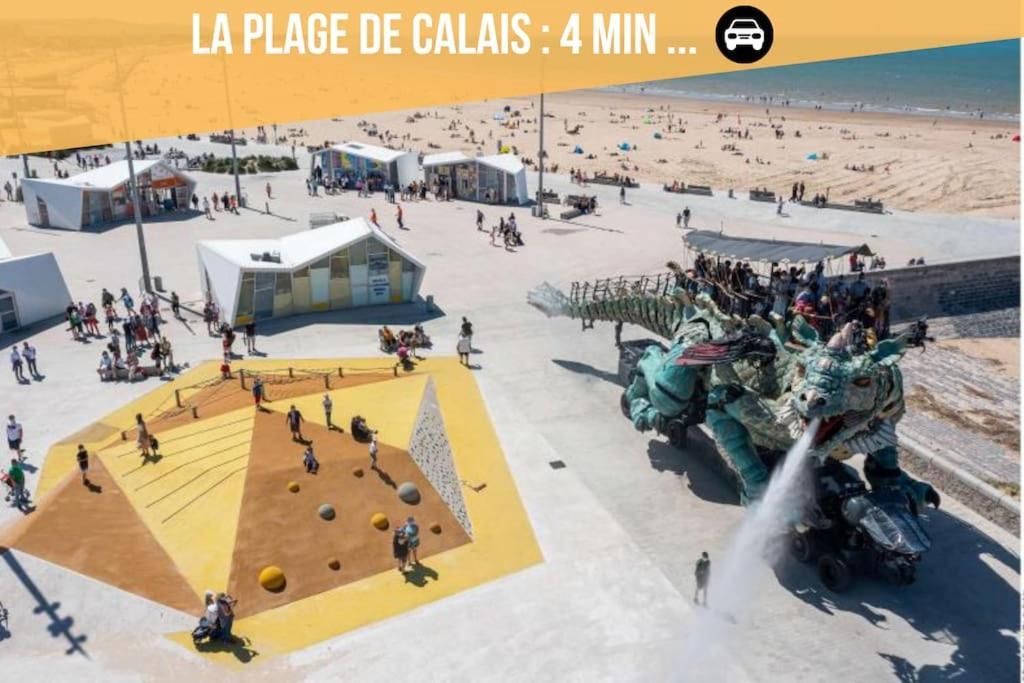 Le Clemenceau Appart-Calais Nord-Balcon-Plage Exterior foto
